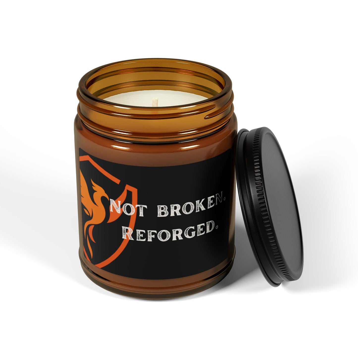 Not Broken. Reforged. Empowering Scented Soy Candle | Motivational Decor, Perfect Gift for Her, Home Fragrance, Self-Care, Relaxation