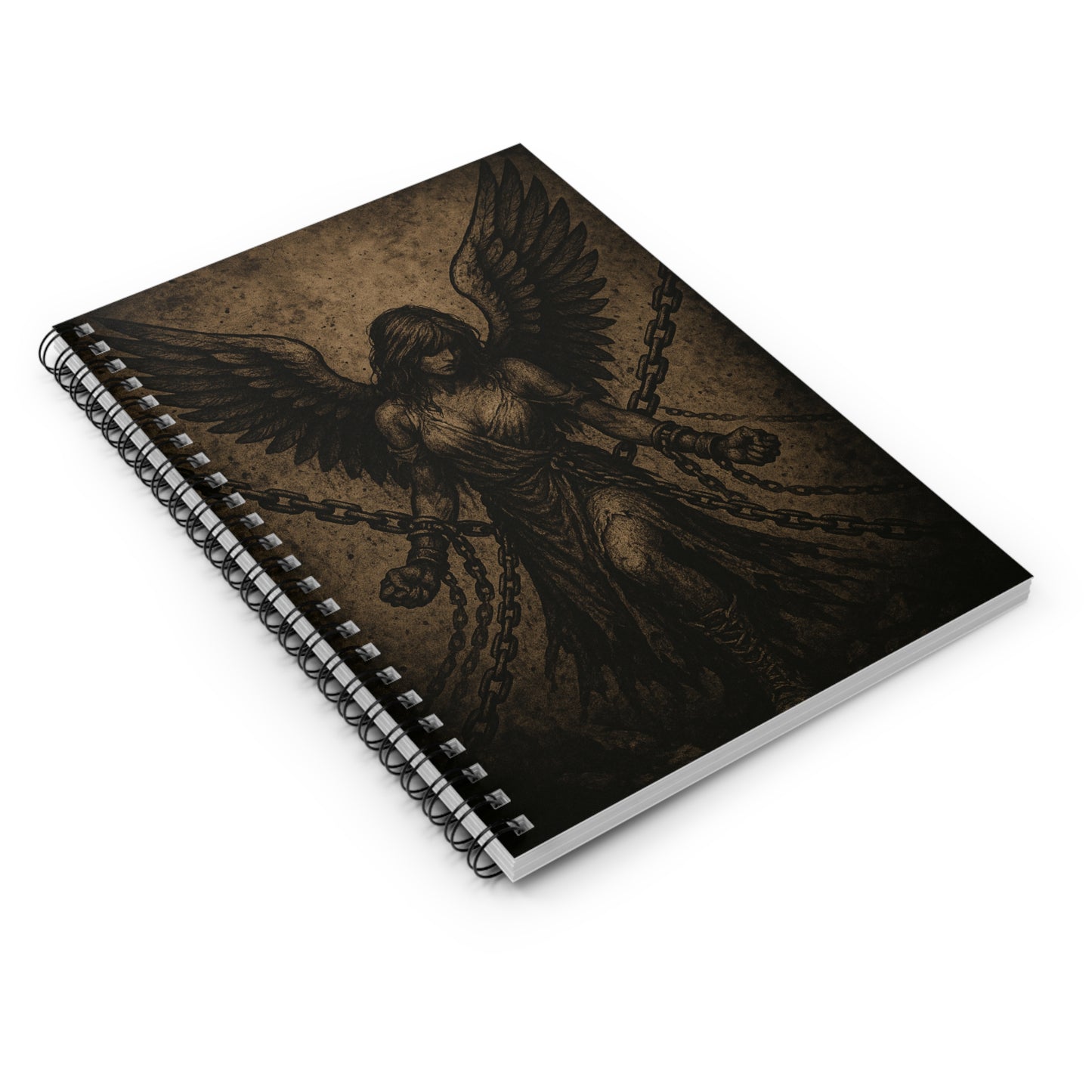 Gothic Angel Spiral Notebook - Ruled Line, Journal, Writing, Gift for Her, Dark Aesthetic, Unique Stationery, Gothic Decor