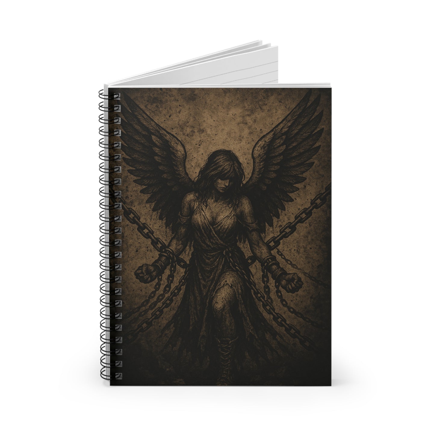 Gothic Angel Spiral Notebook - Ruled Line, Journal, Writing, Gift for Her, Dark Aesthetic, Unique Stationery, Gothic Decor