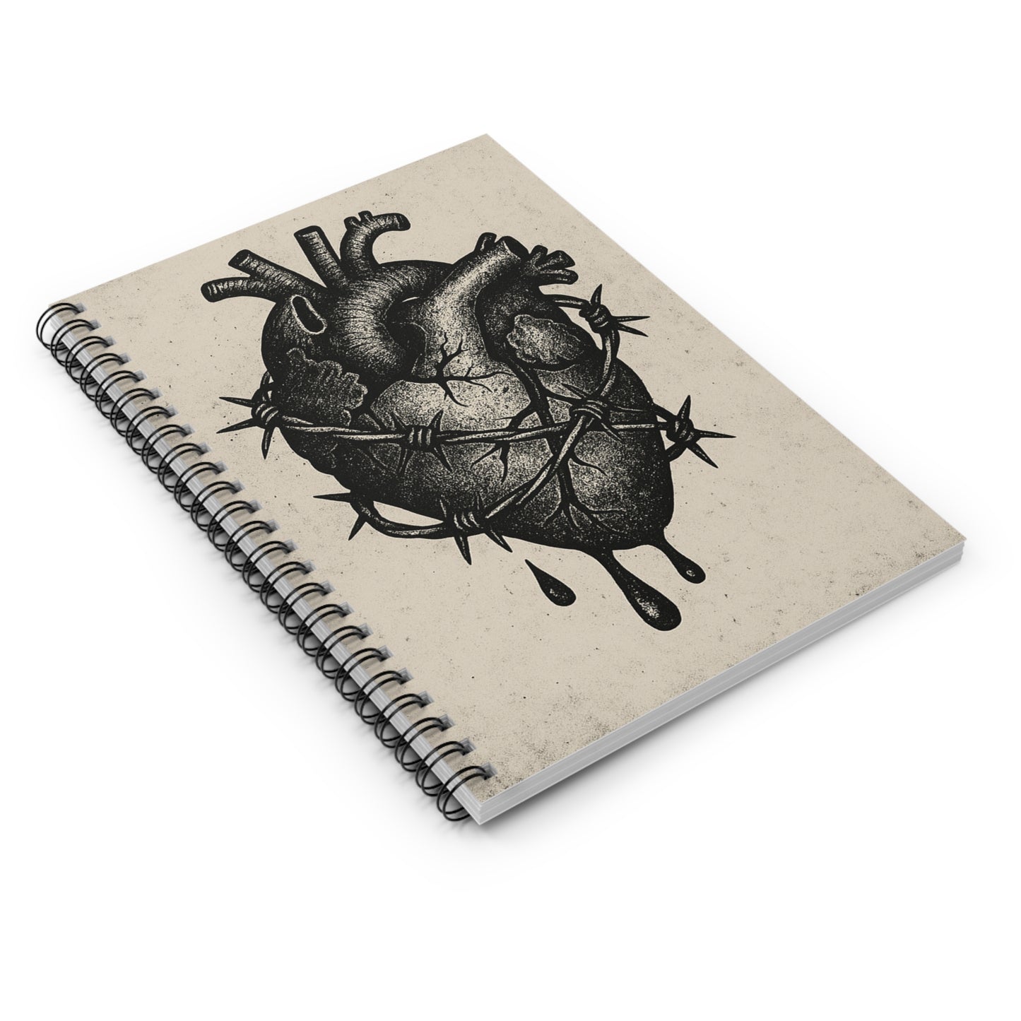 Heart Spiral Notebook | Gothic Journal, Gift for Writers, Creative Notebook, Unique Stationery