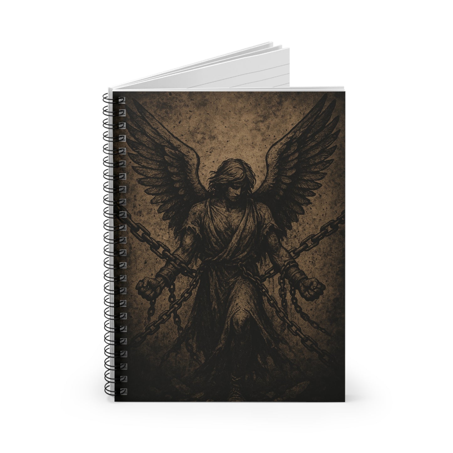 Dark Angel Spiral Notebook | Gothic Journal, Gift for Writers, Creative Notebook, Unique Stationery