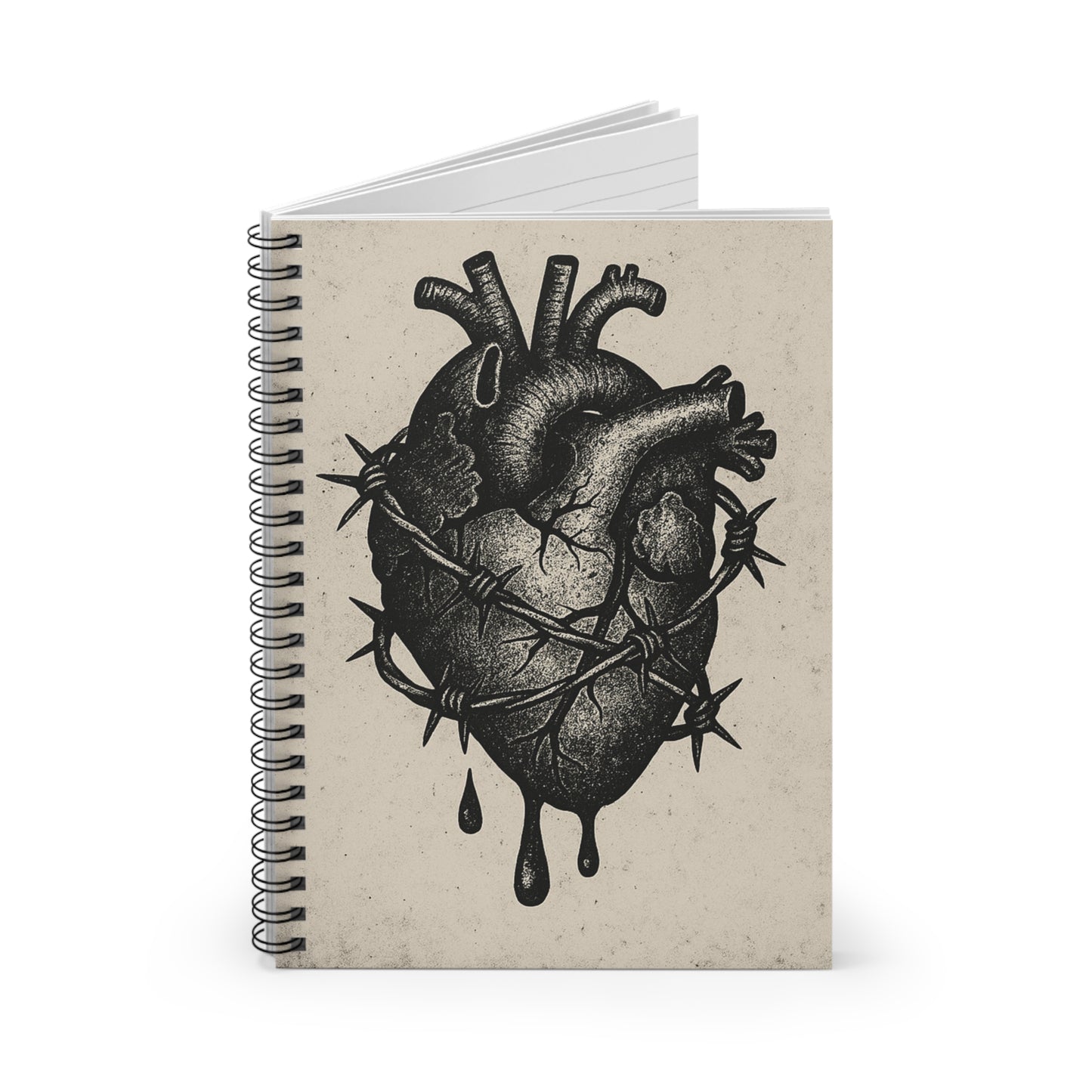 Heart Spiral Notebook | Gothic Journal, Gift for Writers, Creative Notebook, Unique Stationery