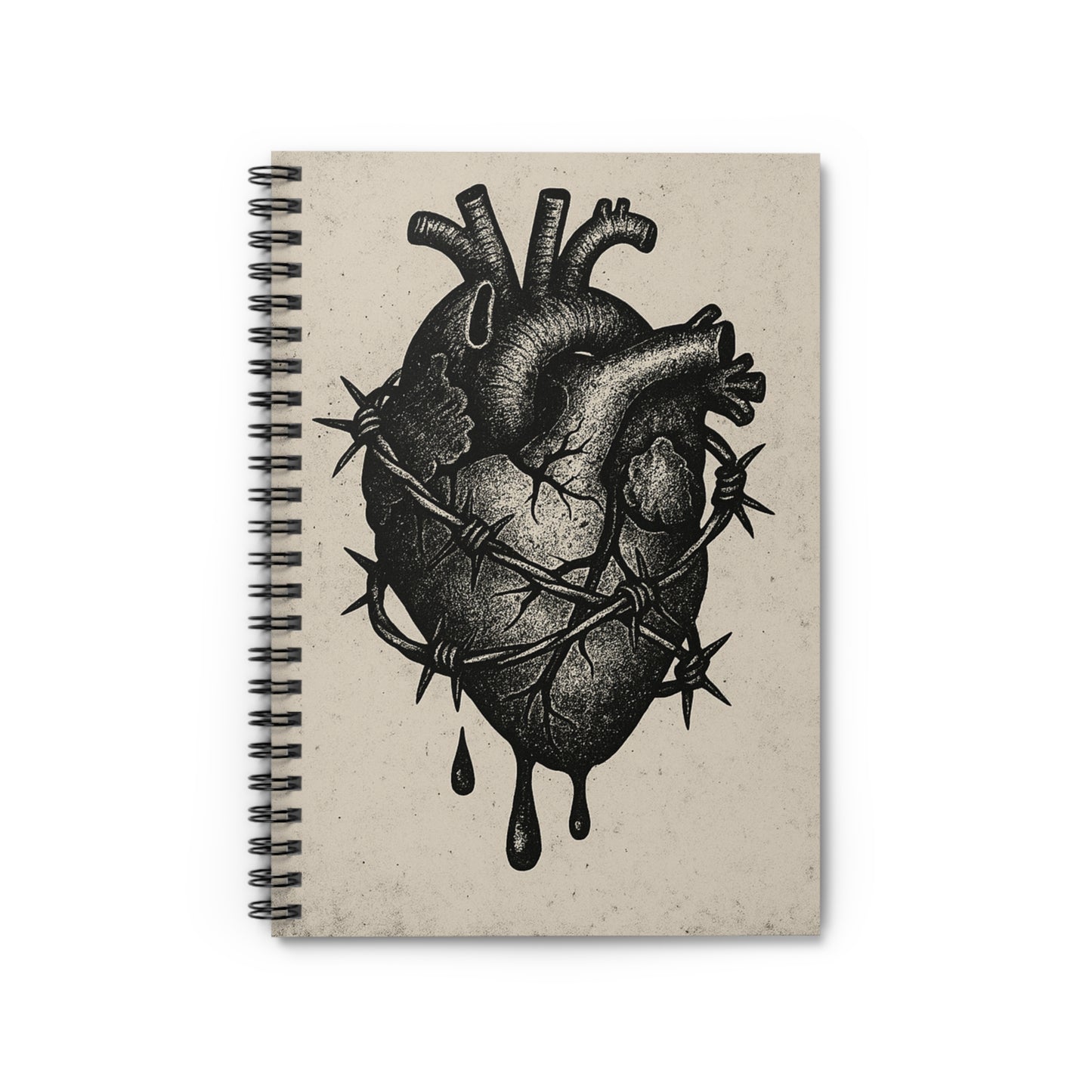 Heart Spiral Notebook | Gothic Journal, Gift for Writers, Creative Notebook, Unique Stationery