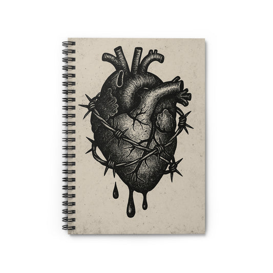 Heart Spiral Notebook | Gothic Journal, Gift for Writers, Creative Notebook, Unique Stationery